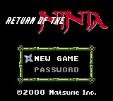 Return of the Ninja (USA) Title Screen